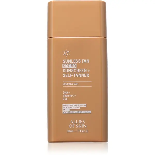 Allies of Skin Allies of Skin Sunless Tan SPF 50 Sunscreen + Self-Tanner слънцезащитен крем с автобронзиращ ефект SPF 50 50 мл.