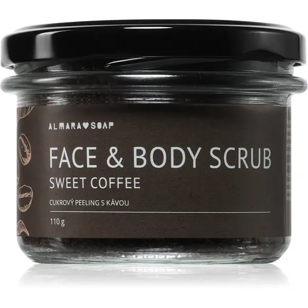 Almara Soap Almara Soap Face & Body Scrub захарен пилинг за тяло и лице с аромат Sweet Coffee 110 гр.