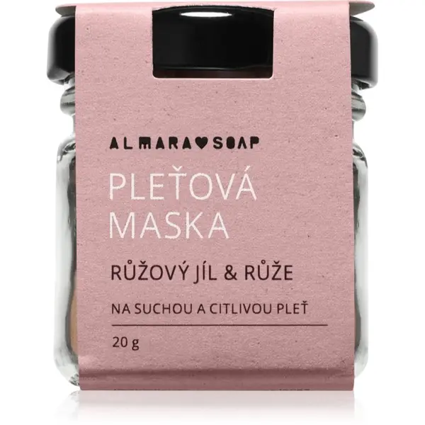 Almara Soap Almara Soap Face Pink Clay & Rose успокояваща маска за лице за много суха и чувствителна кожа 20 гр.