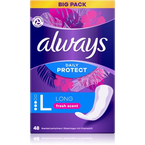 Always Always Daily Protect Long Fresh Scent дамски превръзки парфюмиран 48 бр.