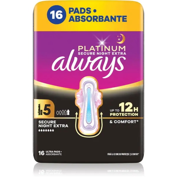 Always Always Platinum Night Extra Size 5 санитарни кърпи за нощ 16 бр.