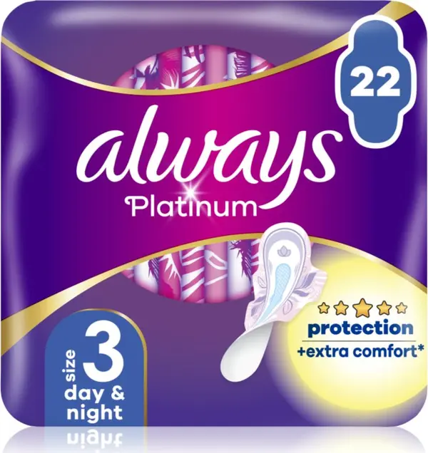 Always Always Platinum Night Size 3 санитарни кърпи за нощ 22 бр.