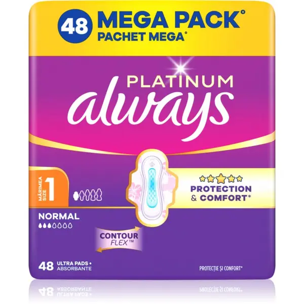 Always Always Platinum Normal Size 1 санитарни кърпи с крилца 48 бр.