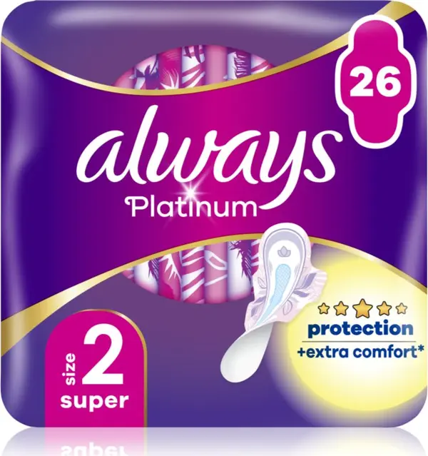 Always Always Platinum Super Size 2 санитарни кърпи 26 бр.
