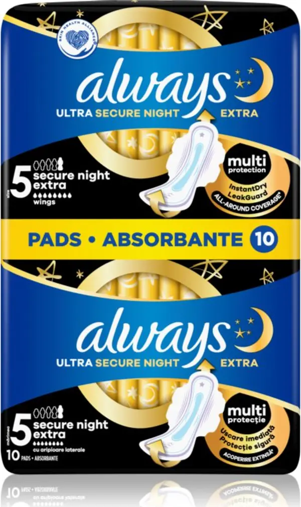 Always Always Ultra Secure Night Extra санитарни кърпи 10 бр.