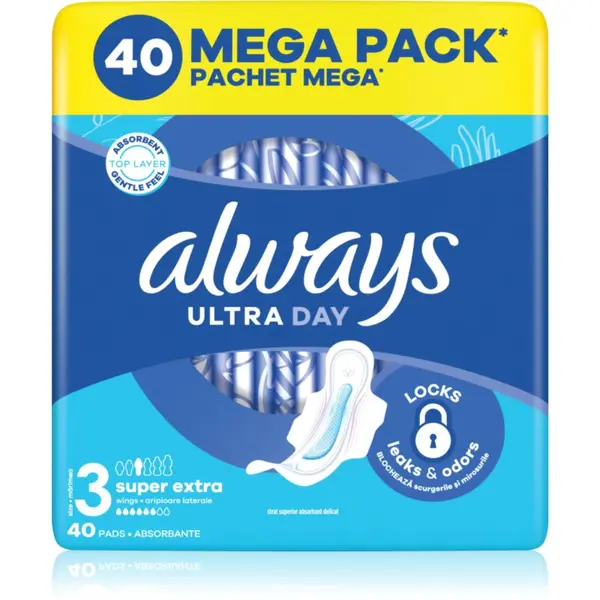 Always Always Ultra Super Extra Size 3 санитарни кърпи с крилца 40 бр.