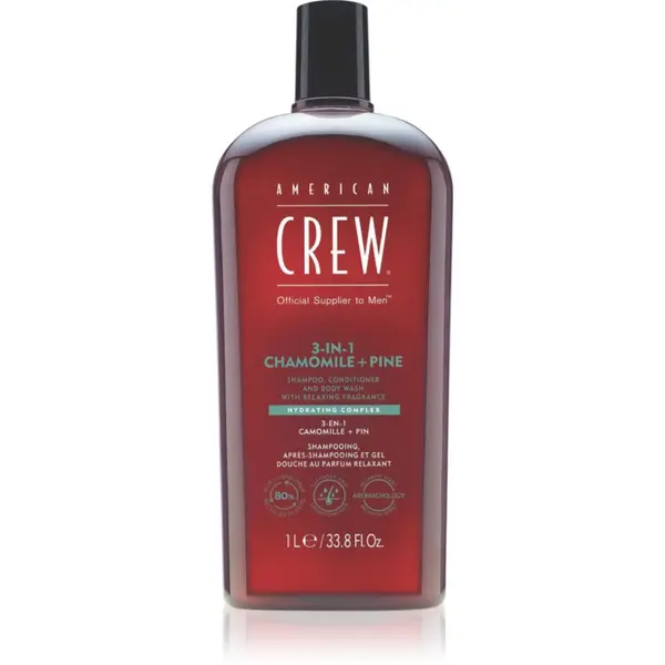 American Crew American Crew 3 in 1 Chamimile + Pine 3 в 1 шампоан, балсам и душ гел за мъже 1000 мл.