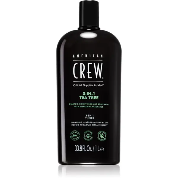 American Crew American Crew Hair & Body 3-IN-1 Tea Tree шампоан, балсам и душ гел 3 в 1 за мъже 1000 мл.