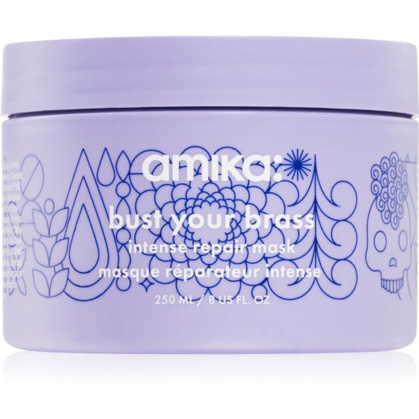 amika amika Bust Your Brass Cool Blonde интензивна регенерираща маска за руса и сива коса 250 мл.