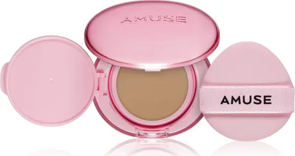 AMUSE AMUSE Dew Power Vegan Cushion дълготраен грим в гъбичка за освежаване и изглаждане на кожата цвят 04 Tan 15 гр.