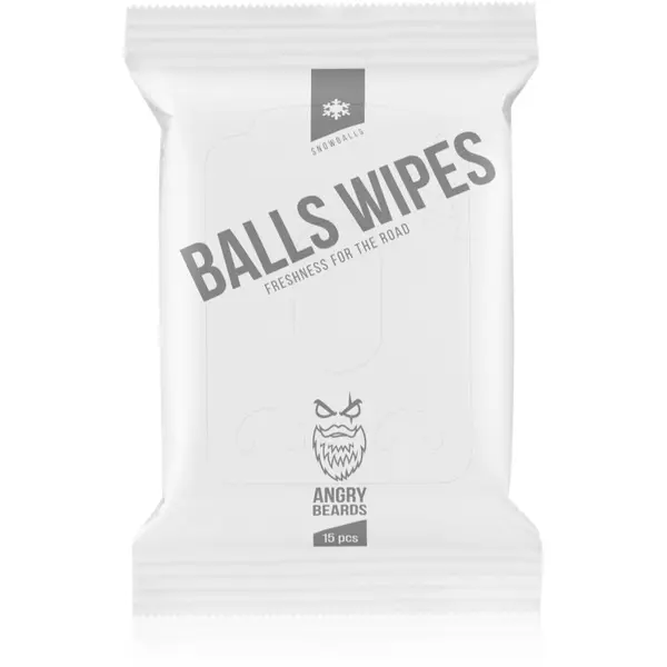 Angry Beards Angry Beards SnowBalls BallsWipes кърпички за интимна хигиена 15 бр.