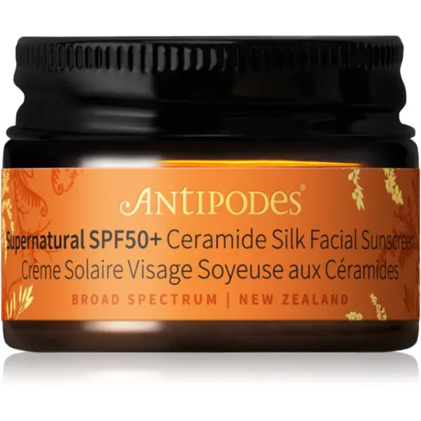 Antipodes Antipodes Supernatural SPF50+ Ceramide Silk Facial Sunscreen защитен крем за лице с церамиди SPF 50+ 15 мл.