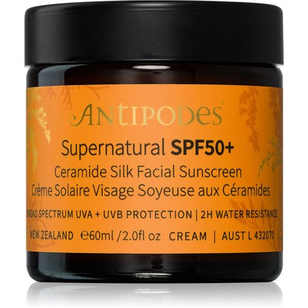 Antipodes Antipodes Supernatural SPF50+ Ceramide Silk Facial Sunscreen защитен крем за лице с церамиди SPF 50+ 60 мл.