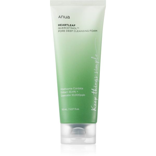 Anua Anua Heartleaf Quercetinol Pore Deep Cleansing Foam дълбокопочистваща пяна за смесена и мазна кожа 150 мл.