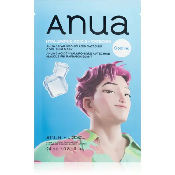 Anua Anua K-Pop Demon Hunters Hyaluronic Acid 8 + Catechin хидратираща платнена маска с охлаждащ ефект 23 мл.