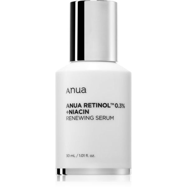 Anua Anua Retinol 0.3% + Niacin Renewing Serum нощен подновяващ серум за разширени пори и бръчки 30 мл.