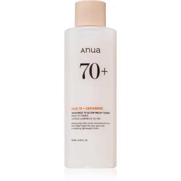 Anua Anua Rice 70+ Glow Milky Toner хидратиращ тоник за озаряване на лицето 250 мл.
