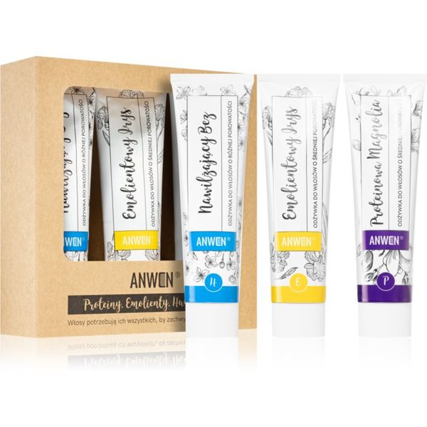 Anwen Anwen Proteins . Emollients . Humectants балсам-грижа 3 x 100 ml Medium porosity (изгодна опаковка)