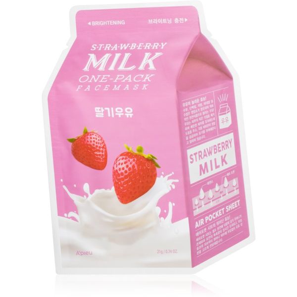 A’pieu A’pieu One-Pack Milk Mask Strawberry озаряваща платнена маска 21 гр.
