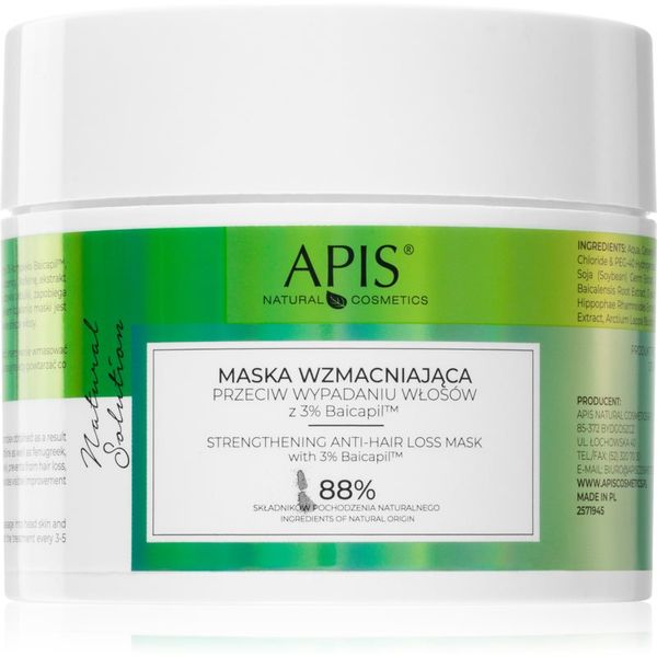 Apis Natural Cosmetics Apis Natural Cosmetics Natural Solution 3% Baicapil подсилваща маска за тънка коса със склонност към косопад 200 мл.