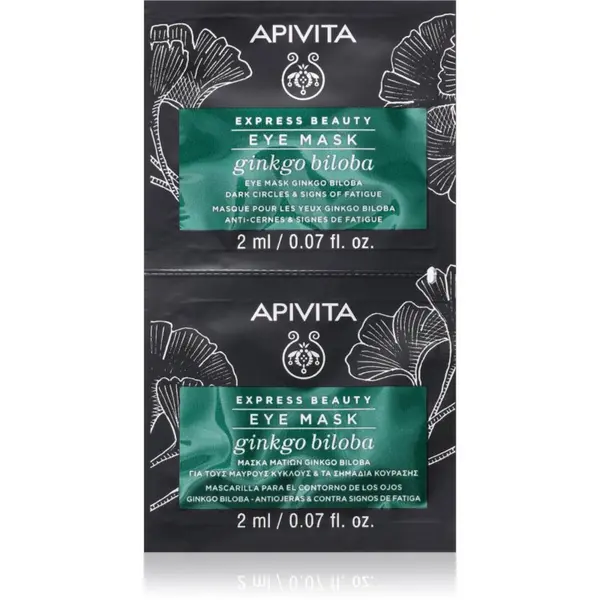 Apivita Apivita Express Beauty Eye Mask Gingko Biloba маска за околоочната зона против тъмни кръгове 2x2 мл.