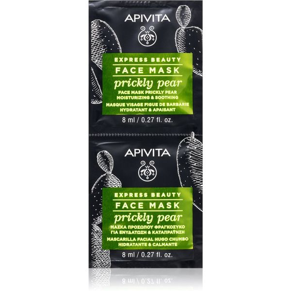 Apivita Apivita Express Beauty Prickly Pear успокояваща маска за лице с хидратиращ ефект 2 x 8 мл.