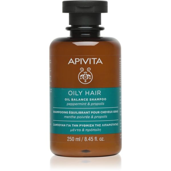 Apivita Apivita Hair Care Oily Hair дълбоко почистващ шампоан за мазен скалп за подсилване и блясък на косата 250 мл.