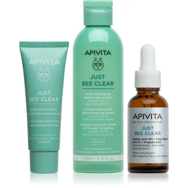 Apivita Apivita Just Bee Clear комплект за мазна кожа склонна към акне