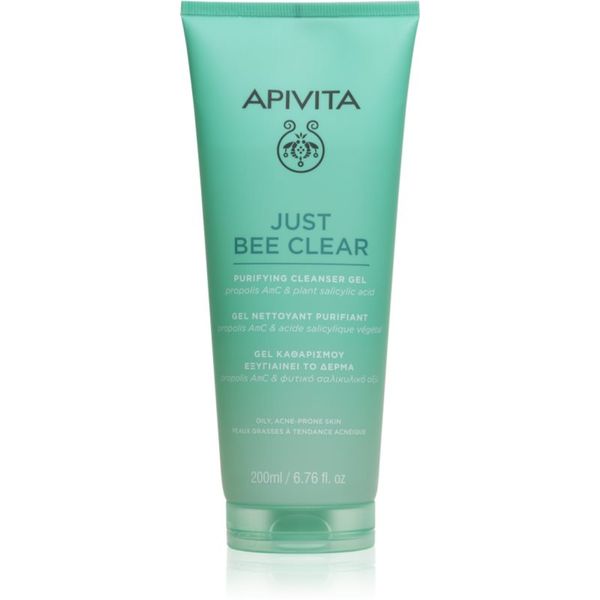 Apivita Apivita Just Bee Clear Purifying Cleanser Gel почистващ гел за лице против акне 200 мл.