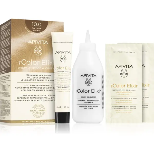 Apivita Apivita My Color Elixir боя за коса без амоняк цвят 10.0 Platinum Blonde 1 бр.