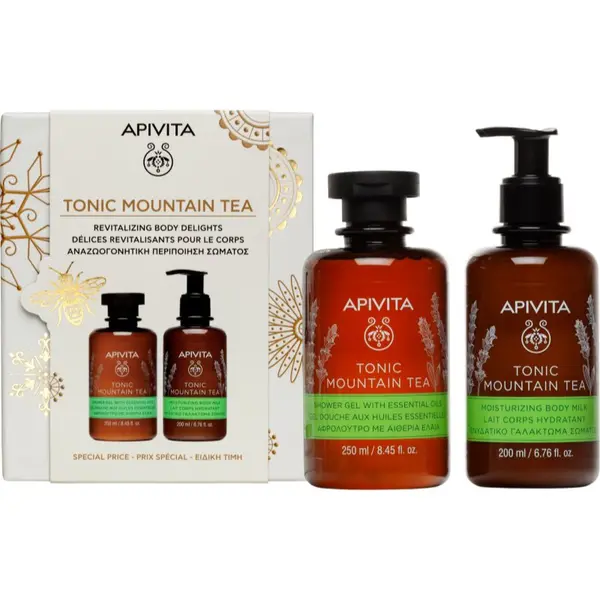 Apivita Apivita Tonic Mountain Tea Shower Gel & Body Milk Set подаръчен комплект за освежаване и хидратация