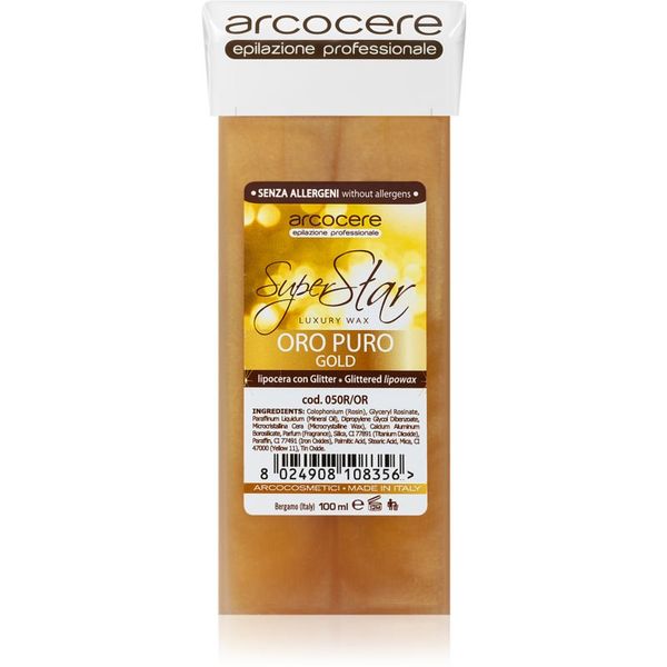 Arcocere Arcocere Professional Wax Oro Puro Gold Епилиращ восък с блясък резервен пълнител 100 мл.