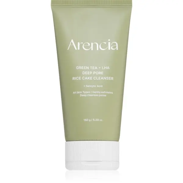 Arencia Arencia Green Tea + LHA Deep Pore Rice Cake Cleanser дълбоко почистващ гел с регенериращ ефект 150 гр.