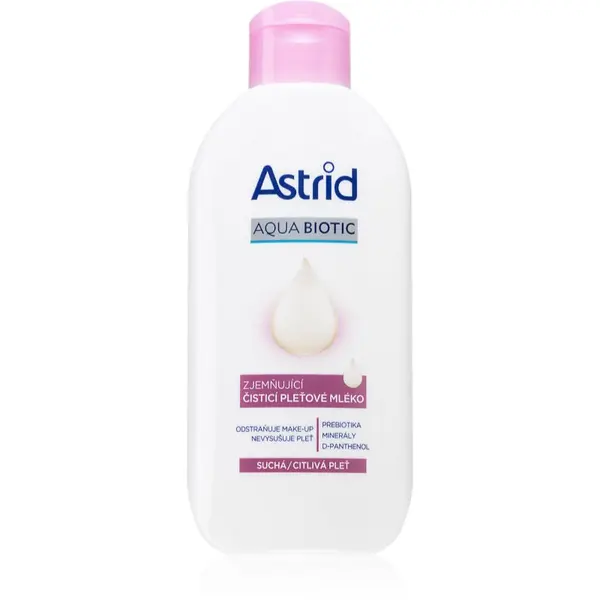 Astrid Astrid Aqua Biotic омекотяващо почистващо мляко за суха до чувствителна кожа 200 мл.