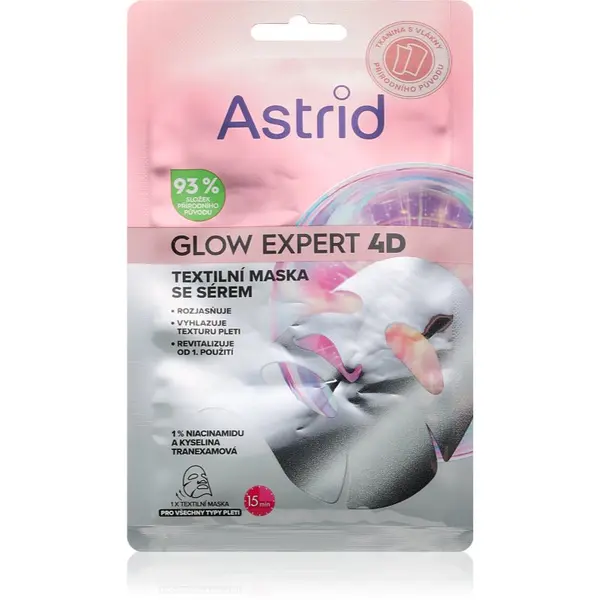 Astrid Astrid Glow Expert платнена маска за освежаване и изглаждане на кожата 1 бр.