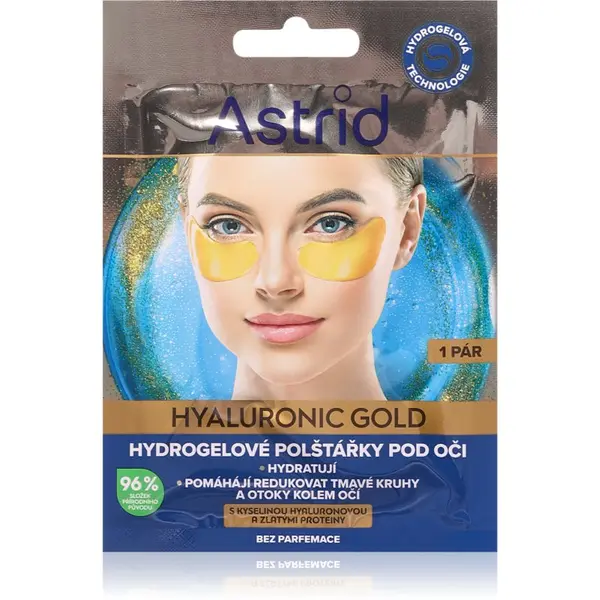 Astrid Astrid Hyaluronic Gold маска за очи против бръчки, отоци и черни кръгове 2 бр.