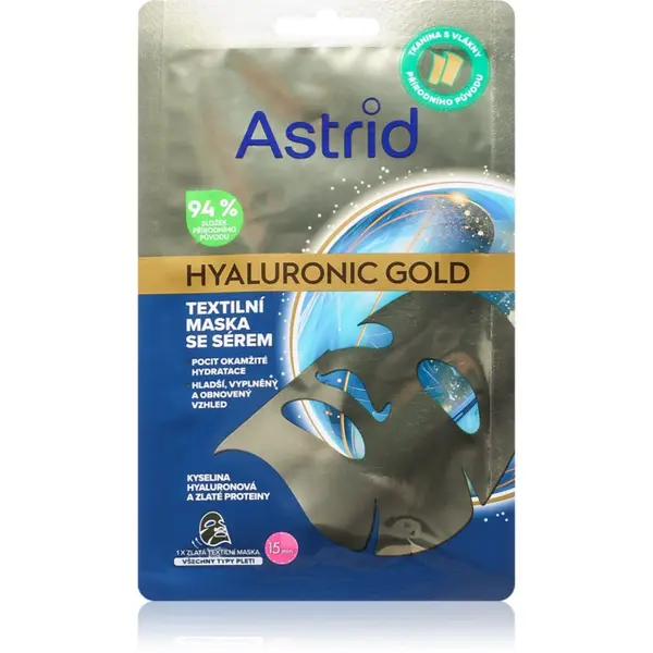 Astrid Astrid Hyaluronic Gold текстилна маска за незабавно стягане и изглаждане на кожата 1 бр.