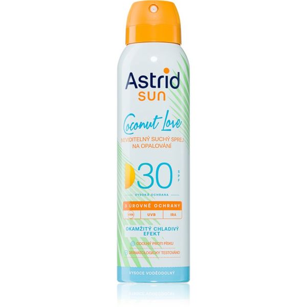 Astrid Astrid Sun Coconut Love невидим спрей за тен SPF 30 с висока UV защита 150 мл.