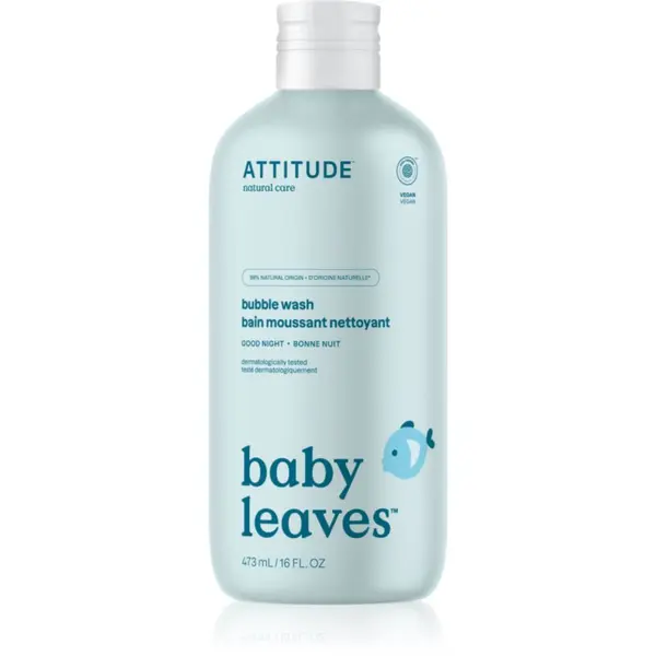 Attitude Attitude Baby Leaves Bubble Wash пяна за вана за деца от раждането им 473 мл.