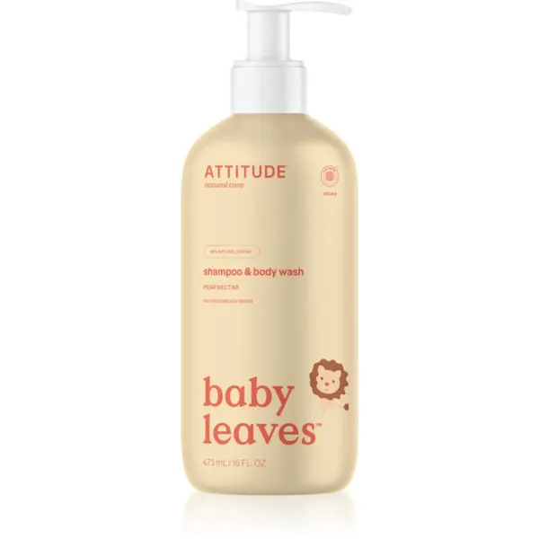 Attitude Attitude Baby Leaves Pear Nectar душ гел и шампоан 2 в 1 за деца 473 мл.
