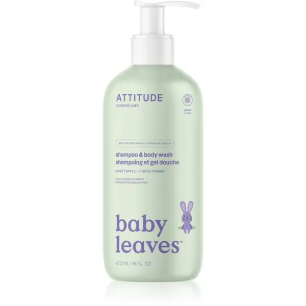 Attitude Attitude Baby Leaves Shampoo & Body wash шампоан и душ гел за деца Sweet Apple 473 мл.