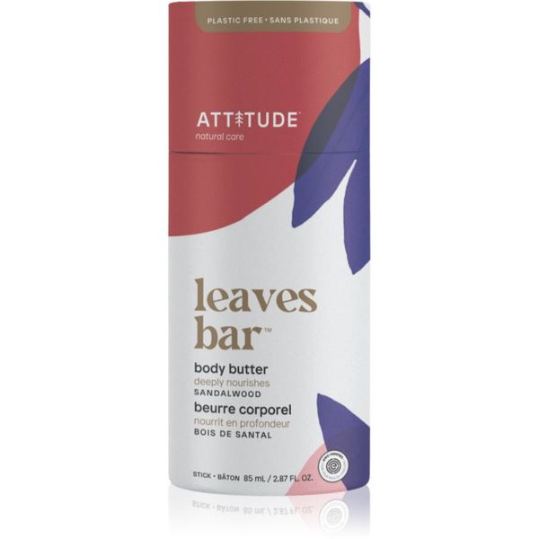 Attitude Attitude Leaves Bar Body Butter твърдо масло за тяло Sandalwood 85 гр.
