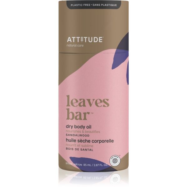 Attitude Attitude Leaves Bar Dry Body Oil твърдо олио за тяло Sandalwood 85 гр.