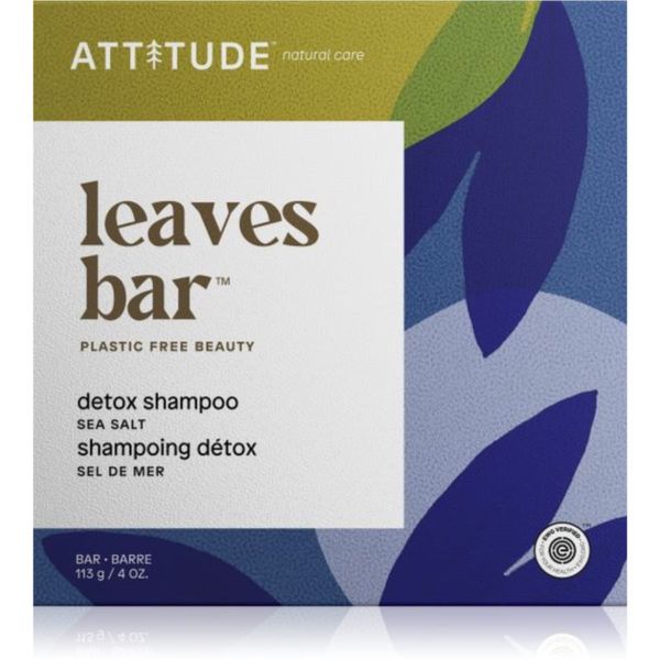 Attitude Attitude Leaves Bar Sea Salt Твърд шампоан с детокс ефект 113 гр.