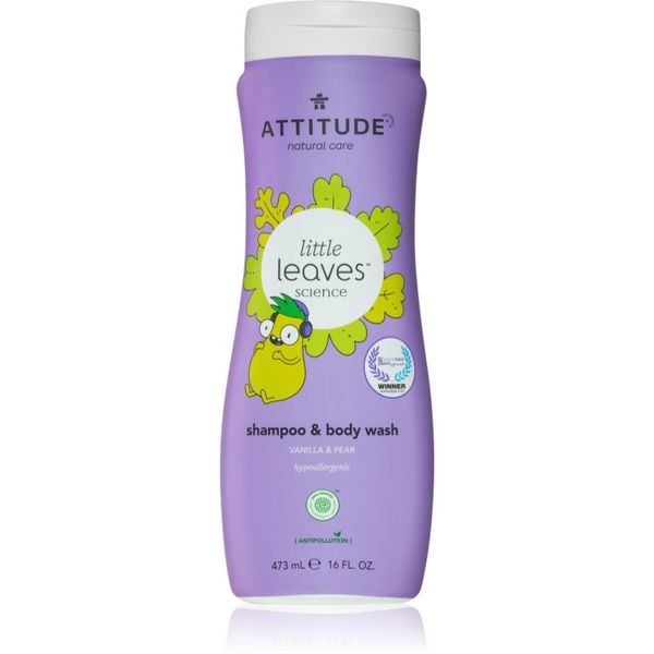Attitude Attitude Little Leaves Vanilla & Pear детски миещ гел и шампоан 473 мл.