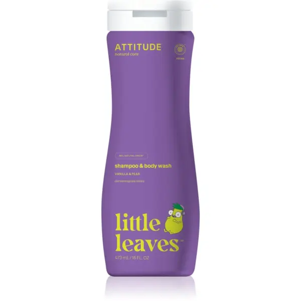 Attitude Attitude Little Leaves Vanilla & Pear детски миещ гел и шампоан 473 мл.