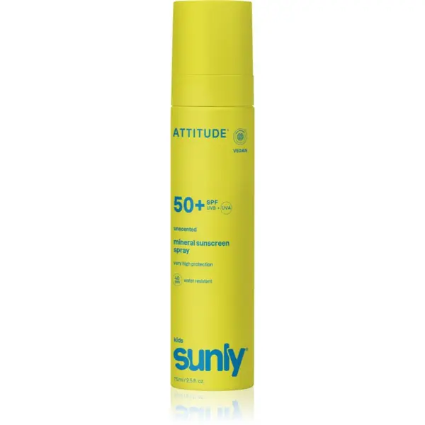 Attitude Attitude Sunly Kids Mineral Sunscreen Spray SPF 50+ слънцезащитен минерален спрей без парфюм SPF 50+ 75 мл.