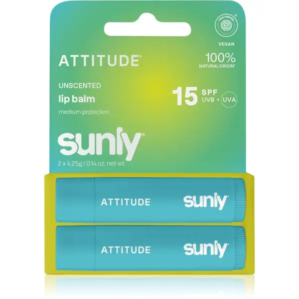 Attitude Attitude Sunly Lip Balm балсам за устни без парфюм 2x4.25 гр.