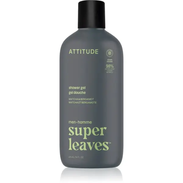 Attitude Attitude Super Leaves Men Shower Gel душ гел за мъже Matcha & Bergamot 415 мл.