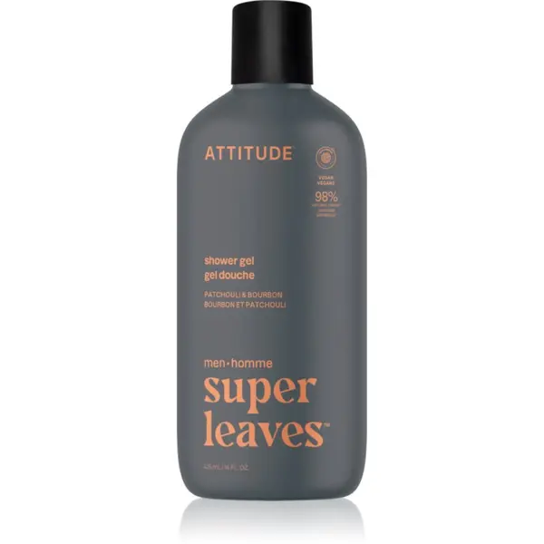 Attitude Attitude Super Leaves Men Shower Gel душ гел за мъже Patchouli & Bourbon 415 мл.